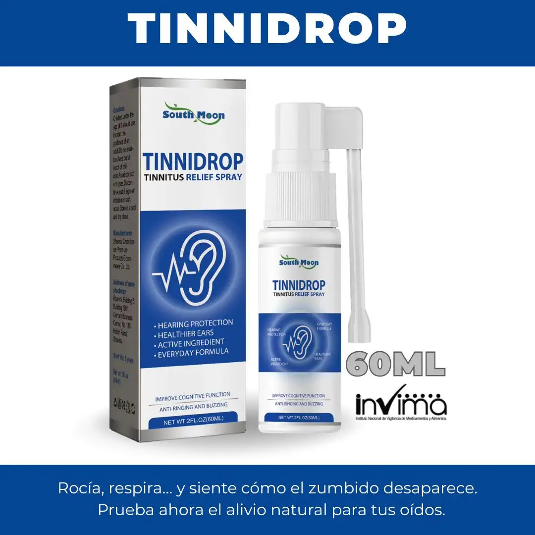TINNIDROP | SPRAY PARA EL ALIVIO DEL ZUMBIDO, LA INFLAMACIÓN, PIQUIÑA Y PITIDOS CONSTANTES EN LOS OÍDOS