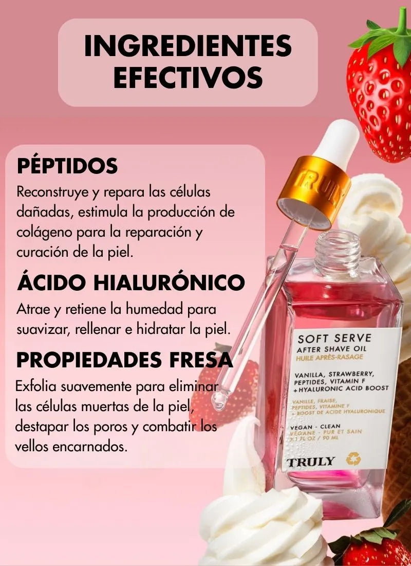 TRULY aceite para después del afeitado con aroma irresistible | Tratamiento curativo aclarante e hidratante de la zona intima. Piel suave, clara y sin irritaciones.