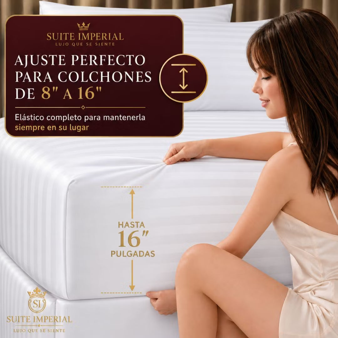 Suite Imperial 800 Hilos | Duerme como en hotel 5 estrellas desde la primera noche — Juego de 4 piezas premium EN OFERTA