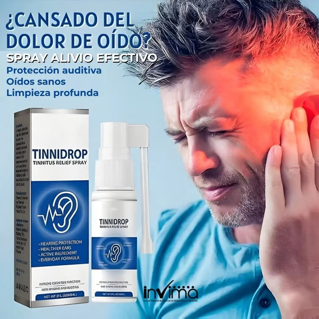 TINNIDROP | SPRAY PARA EL ALIVIO DEL ZUMBIDO, LA INFLAMACIÓN, PIQUIÑA Y PITIDOS CONSTANTES EN LOS OÍDOS