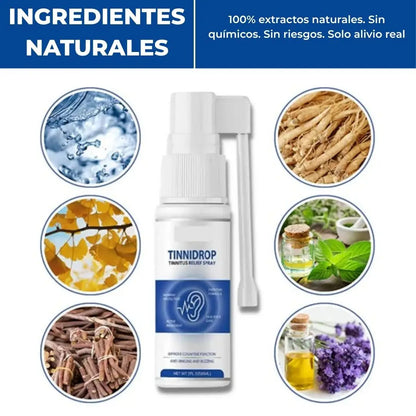 TINNIDROP | SPRAY PARA EL ALIVIO DEL ZUMBIDO, LA INFLAMACIÓN, PIQUIÑA Y PITIDOS CONSTANTES EN LOS OÍDOS