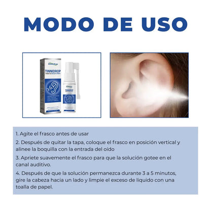 TINNIDROP | SPRAY PARA EL ALIVIO DEL ZUMBIDO, LA INFLAMACIÓN, PIQUIÑA Y PITIDOS CONSTANTES EN LOS OÍDOS